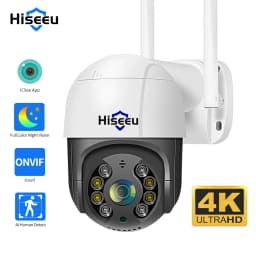 Hiseeu 8MP 4K PTZ Wifi Camera 5x Digital Zoom Ai Human Detect Auto Tracking ONVIF Wireless Outdoor Surveillance Camera ICSee App