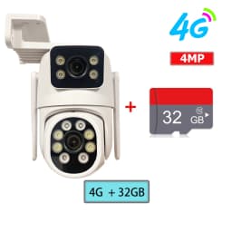 4MP WIFI IP Camera 3G 4G SIM Card PTZ 4MP Video Surveillance Cameras Outdoor Dual Lens ZOOM Alarm Color Night Camhipro App