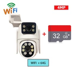 4MP WIFI IP Camera 3G 4G SIM Card PTZ 4MP Video Surveillance Cameras Outdoor Dual Lens ZOOM Alarm Color Night Camhipro App