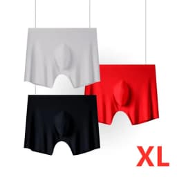 3pcs Ice Silk Men's Underwear Boxer Briefs For Men 3D Ultra Thin Comfortable Breathable QuickDrying Panties
