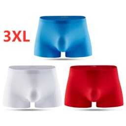 3pcs Ice Silk Men's Underwear Boxer Briefs For Men 3D Ultra Thin Comfortable Breathable QuickDrying Panties