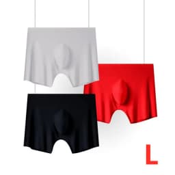3pcs Ice Silk Men's Underwear Boxer Briefs For Men 3D Ultra Thin Comfortable Breathable QuickDrying Panties