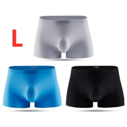 3pcs Ice Silk Men's Underwear Boxer Briefs For Men 3D Ultra Thin Comfortable Breathable QuickDrying Panties