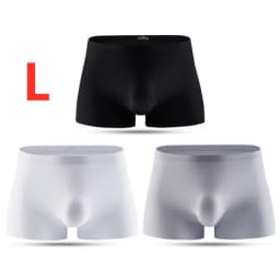 3pcs Ice Silk Men's Underwear Boxer Briefs For Men 3D Ultra Thin Comfortable Breathable QuickDrying Panties