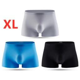 3pcs Ice Silk Men's Underwear Boxer Briefs For Men 3D Ultra Thin Comfortable Breathable QuickDrying Panties