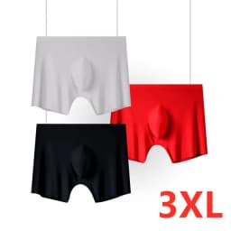 3pcs Ice Silk Men's Underwear Boxer Briefs For Men 3D Ultra Thin Comfortable Breathable QuickDrying Panties