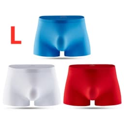 3pcs Ice Silk Men's Underwear Boxer Briefs For Men 3D Ultra Thin Comfortable Breathable QuickDrying Panties