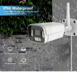 ICsee 4K 8MP Wireless Outdoor Security Wifi AI Camera 98ft NightColor Human Detection Bullet Waterproof IP Camera H.265 2.8mm