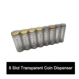 Black 8 Slots Euro Coin Dispenser Coin Holder Sorter Collector With Spring Waiter Cashier Driver Small Change Storage Safe Box