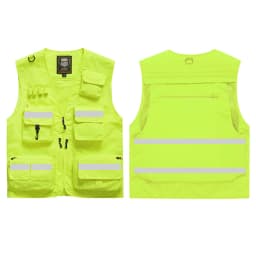 Hi Vis Workwear Safety Vest with Multi Pocket Emergency Rescue Volunteers Communication Safety Jacket Outdoor Work Clothing