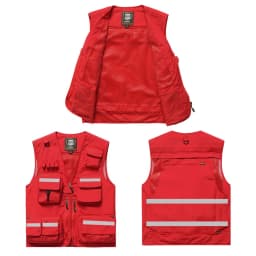 Hi Vis Workwear Safety Vest with Multi Pocket Emergency Rescue Volunteers Communication Safety Jacket Outdoor Work Clothing