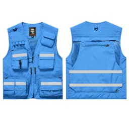 Hi Vis Workwear Safety Vest with Multi Pocket Emergency Rescue Volunteers Communication Safety Jacket Outdoor Work Clothing