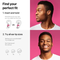 Whizzer ES0AB Linear Noise-Canceling Earplugs Skin-friendly, Antimicrobial Material, Sleep Noise Reduction S/M/L Size