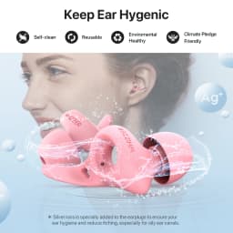 Whizzer ES0AB Linear Noise-Canceling Earplugs Skin-friendly, Antimicrobial Material, Sleep Noise Reduction S/M/L Size