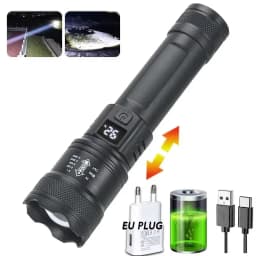 6000000LM LED Flashlight Rechargeable High Power Military Tactical Flashlight Telescopic Zoom Torch Lamp Outdoor Camping Lantern