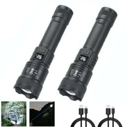 6000000LM LED Flashlight Rechargeable High Power Military Tactical Flashlight Telescopic Zoom Torch Lamp Outdoor Camping Lantern