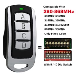 Garage Door Remote Control Clone 8 / 10 DIP Switch 300MHz 303MHz 315MHz 330MHz 433MHz 433.92MHz 868MHz Fixed Code MultiFrequency