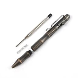 New Self-Defense Brass Tactical Pen High Quality Bolt Switch Ball Point Writing Pen For Outdoor Camp EDC Tool Gift Box