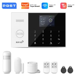 PGST WiFi 2G GSM Home Automation Alarm System Kit Alarm System Set Security Protection Door PIR Motion Sensor Works with Tuya