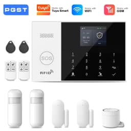PGST WiFi 2G GSM Home Automation Alarm System Kit Alarm System Set Security Protection Door PIR Motion Sensor Works with Tuya
