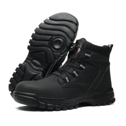 Rotating Button Work Shoes for Men Anti Puncture Work Sneakers Waterproof Work Safety Shoes Non Slip Steel Toe Tactical Boots