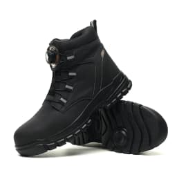 Rotating Button Work Shoes for Men Anti Puncture Work Sneakers Waterproof Work Safety Shoes Non Slip Steel Toe Tactical Boots