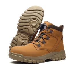 Rotating Button Work Shoes for Men Anti Puncture Work Sneakers Waterproof Work Safety Shoes Non Slip Steel Toe Tactical Boots