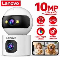 Lenovo 10MP HD Security IP Camera 5G WiFi Surveillance Camera Dual Lens 5X Zoom AI Tracking Home Indoor CCTV Camera Baby Monitor