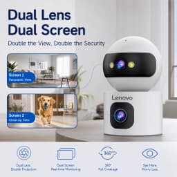 Lenovo 10MP HD Security IP Camera 5G WiFi Surveillance Camera Dual Lens 5X Zoom AI Tracking Home Indoor CCTV Camera Baby Monitor