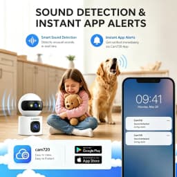 Lenovo 10MP HD Security IP Camera 5G WiFi Surveillance Camera Dual Lens 5X Zoom AI Tracking Home Indoor CCTV Camera Baby Monitor