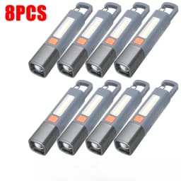 1-10PCS Super Bright LED Flashlight XPE Torch Light With Hook Camping Light USB Rechargeable Zoomable Waterproof Flashlight