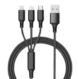 One Drag Three Data Cable for Apple Android Typec 3-in-1 Fast Charge 1.2m Nylon Braid Convenient and Fast Data Transmission