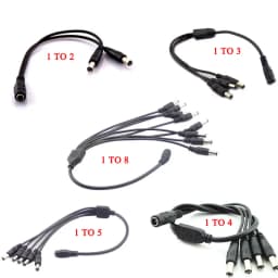 2.1*5.5mm 1 Female to 2 3 4 5 8 Male DC Power Splitter Plug Cable for CCTV Security Camera Accessories Power Supply Adapter 12V