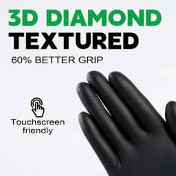30/50PCS Black Nitrile Gloves Disposable 8Mil Thick Heavy Duty Industrial Safety Gloves Diamond Textured Mechanics Work Gloves