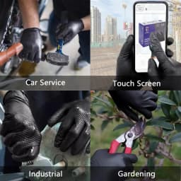 30/50PCS Black Nitrile Gloves Disposable 8Mil Thick Heavy Duty Industrial Safety Gloves Diamond Textured Mechanics Work Gloves