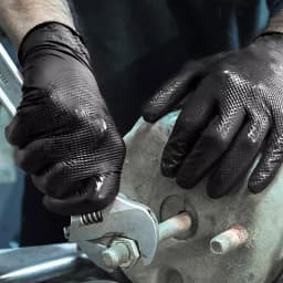 30/50PCS Black Nitrile Gloves Disposable 8Mil Thick Heavy Duty Industrial Safety Gloves Diamond Textured Mechanics Work Gloves