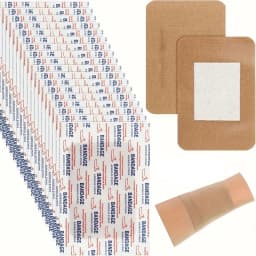 50pcs Large Bandages 3 x 4 Inch Wound Care Elastic Bandages Latex-Free Fabric Bandages for Wound Care and Protection Large Banda