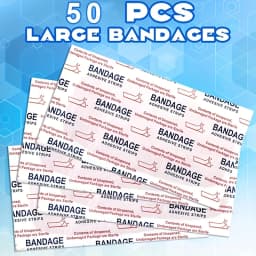 50pcs Large Bandages 3 x 4 Inch Wound Care Elastic Bandages Latex-Free Fabric Bandages for Wound Care and Protection Large Banda