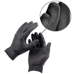 4Mil Black Nitrile Gloves Disposable Non-Sterile Textured Industrial Gloves for Auto Mechanic Household Cleaning Kitchen Tattoo