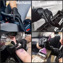 4Mil Black Nitrile Gloves Disposable Non-Sterile Textured Industrial Gloves for Auto Mechanic Household Cleaning Kitchen Tattoo
