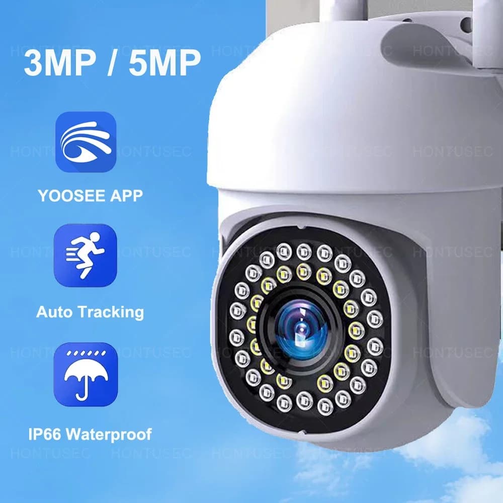 Yoosee PTZ IP Camera 3MP 5MP CCTV Outdoor Waterproof Color Night Vision Auto Tracking Two Way Audio Wifi Security Camera