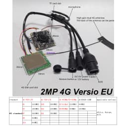 DIY 5MP EU 3G 4G SIM Lte IP Camera Module 1920P 1080P 2MP 5MP Mini 4G Hole Covert Audio TF Card Slot CCTV Surveillance Camera