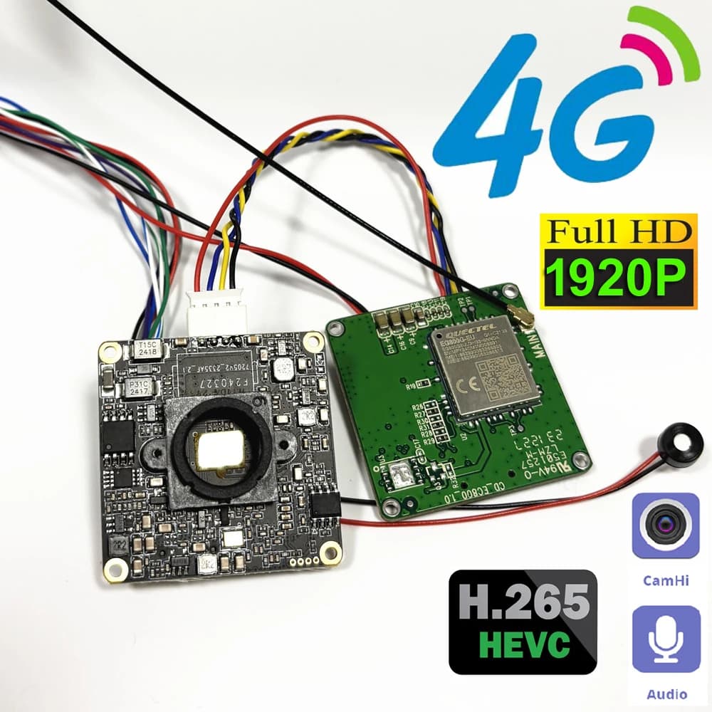 DIY 5MP EU 3G 4G SIM Lte IP Camera Module 1920P 1080P 2MP 5MP Mini 4G Hole Covert Audio TF Card Slot CCTV Surveillance Camera