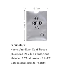 10pcs Anti-Scan Card Sleeve Anti-theft Anti-magnetic Anti RFID/NFC scanning Aluminium Foil Safty Bank Card ID Card Card Holder