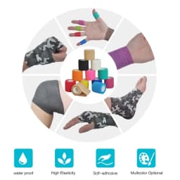 1Roll 2.5/5/10cm*4.5m Gauze Medical Bandage Self-adhesive Breathable Elastic Bandages for Sports Fixing Finger Wrist Leg