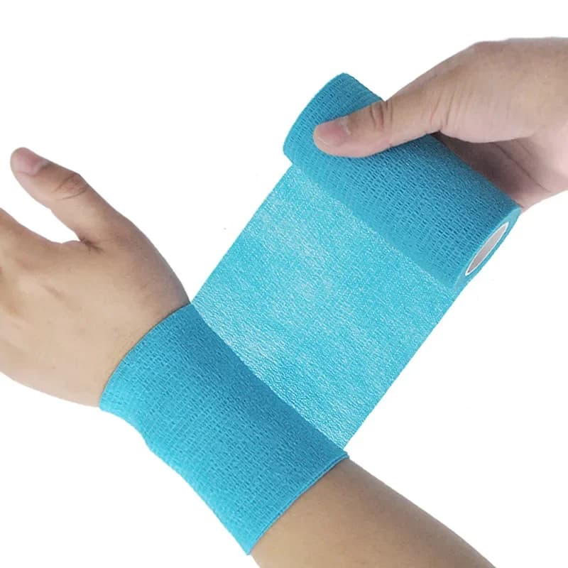 1Roll 2.5/5/10cm*4.5m Gauze Medical Bandage Self-adhesive Breathable Elastic Bandages for Sports Fixing Finger Wrist Leg