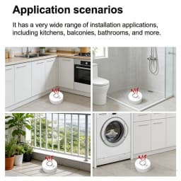 Tuya WiFi Water Leak Detector 100dB Smart Sound Alarm APP Real-time Monitoring Home Kitchen/Basement/Laundry Room Protection
