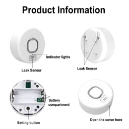 Tuya WiFi Water Leak Detector 100dB Smart Sound Alarm APP Real-time Monitoring Home Kitchen/Basement/Laundry Room Protection