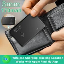 Mini Wallet Tracker Card Wireless Charging Tracking Location Waterproof GPS Locator Work with Apple Find My App Tracker for IOS