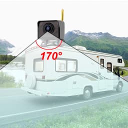 Uvusee Vehicle Car Mini 720P Wireless Backup Camera Kit 4.3' AHD IPS Monitor 1024X600 IP69K Waterproof Wireless Reversing Camera